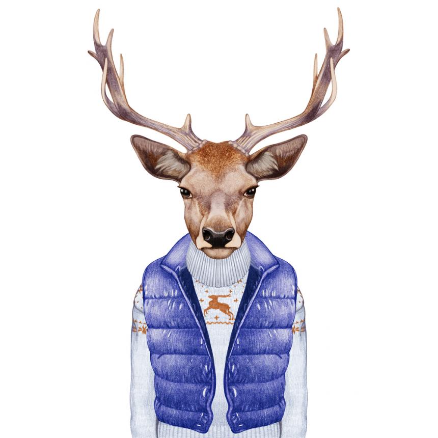 Πίνακας Ελάφι με μωβ αμάνικο