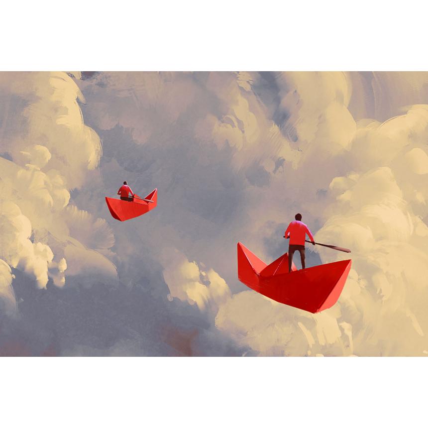 Πίνακας ζωγραφικής Κωπηλάτες στα σύννεφα