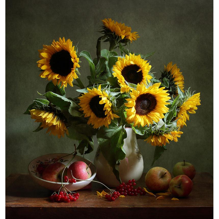 Πίνακας ζωγραφικής Ηλιοτρόπια σε βάζο