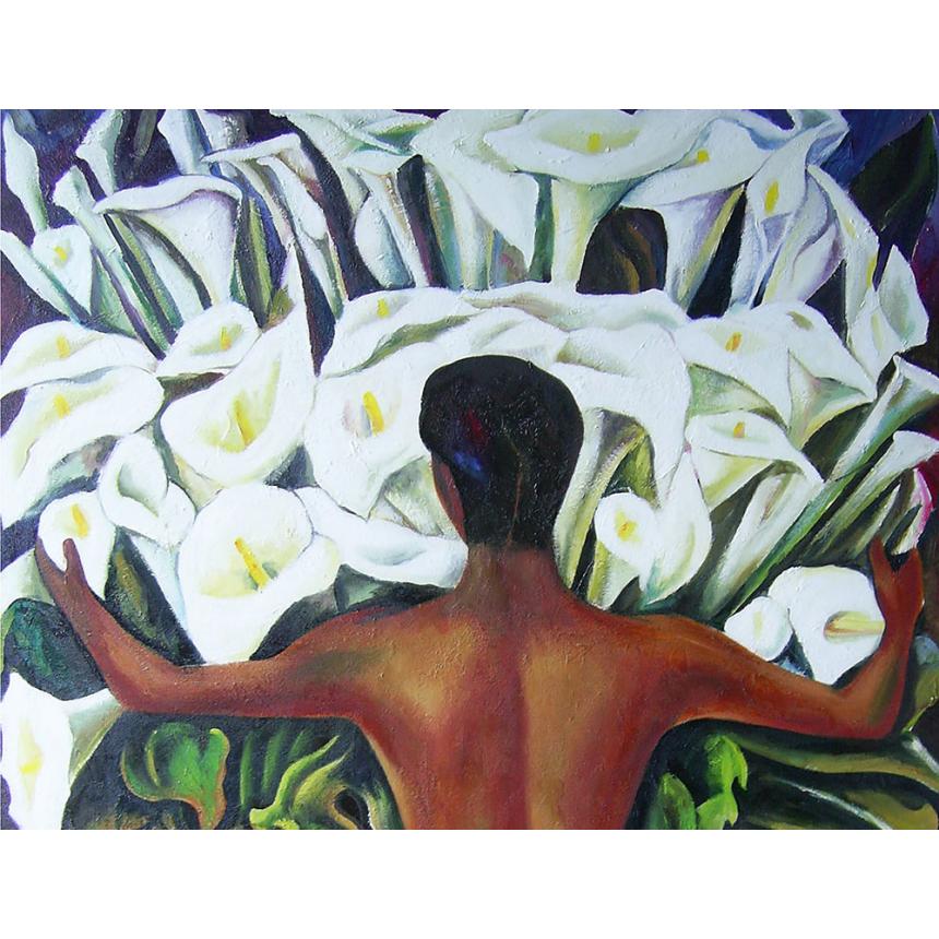 Πίνακας Αγκαλιά με κρίνα