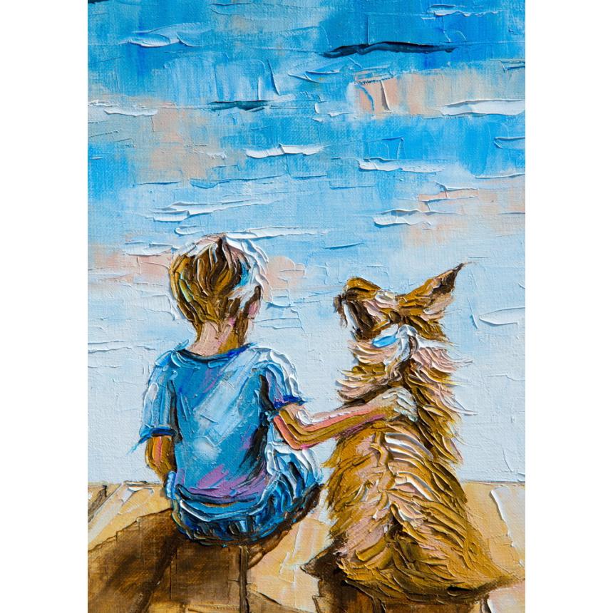  Πίνακας Παρέα με το σκύλο