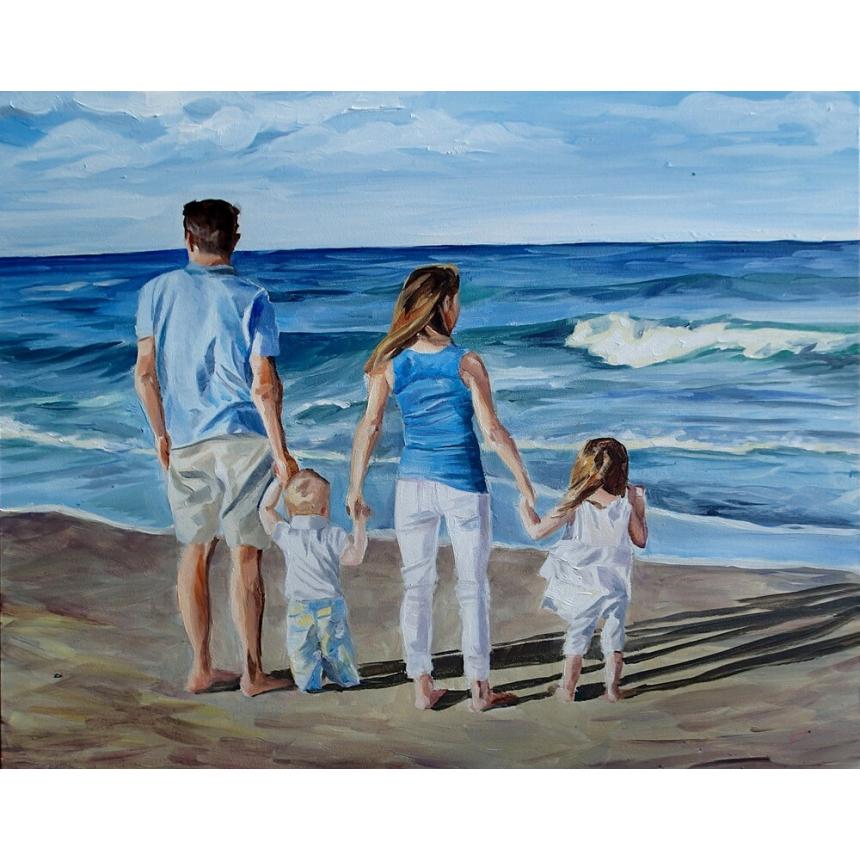 Πίνακας Οικογένεια στη θάλασσα