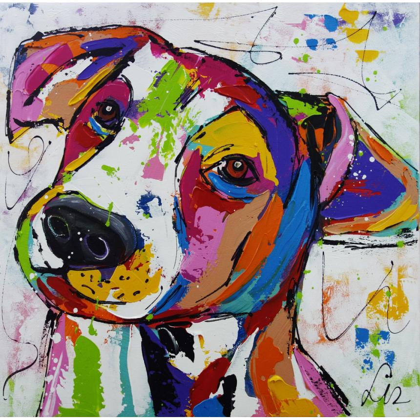 Πίνακας Σκύλος με ακρυλικά