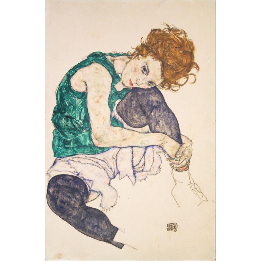 Πίνακας Egon Schiele - Sitting Woman with Legs Drawn Up