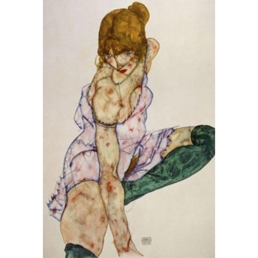 Πίνακας Egon Schiele - Reclining Woman with Green Stockings