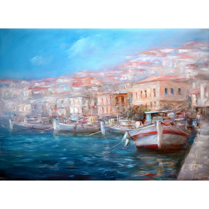 Πίνακας Ψαρόβαρκες στο λιμάνι