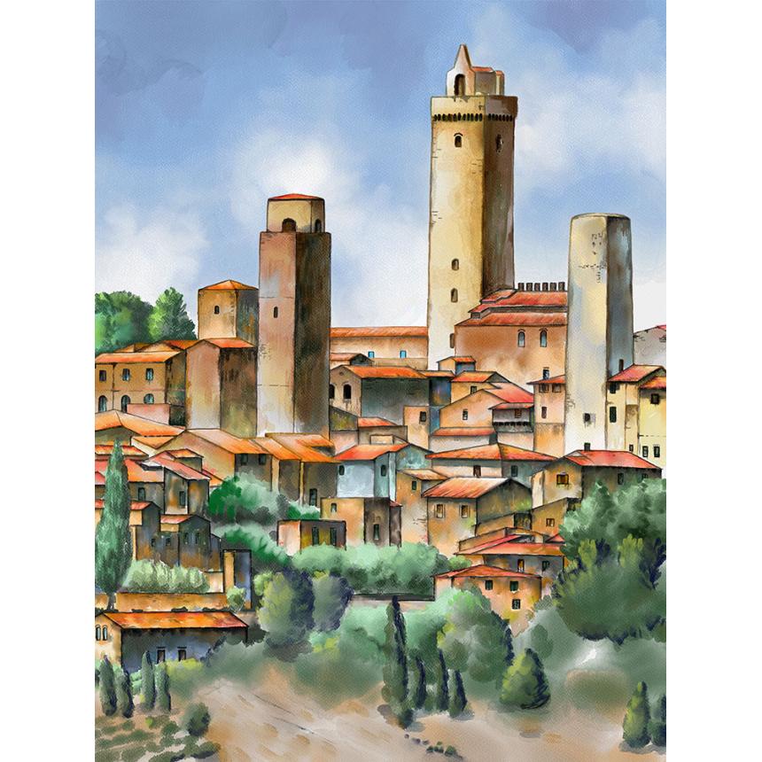 Πίνακας ζωγραφικής Πύργος στο χωριό