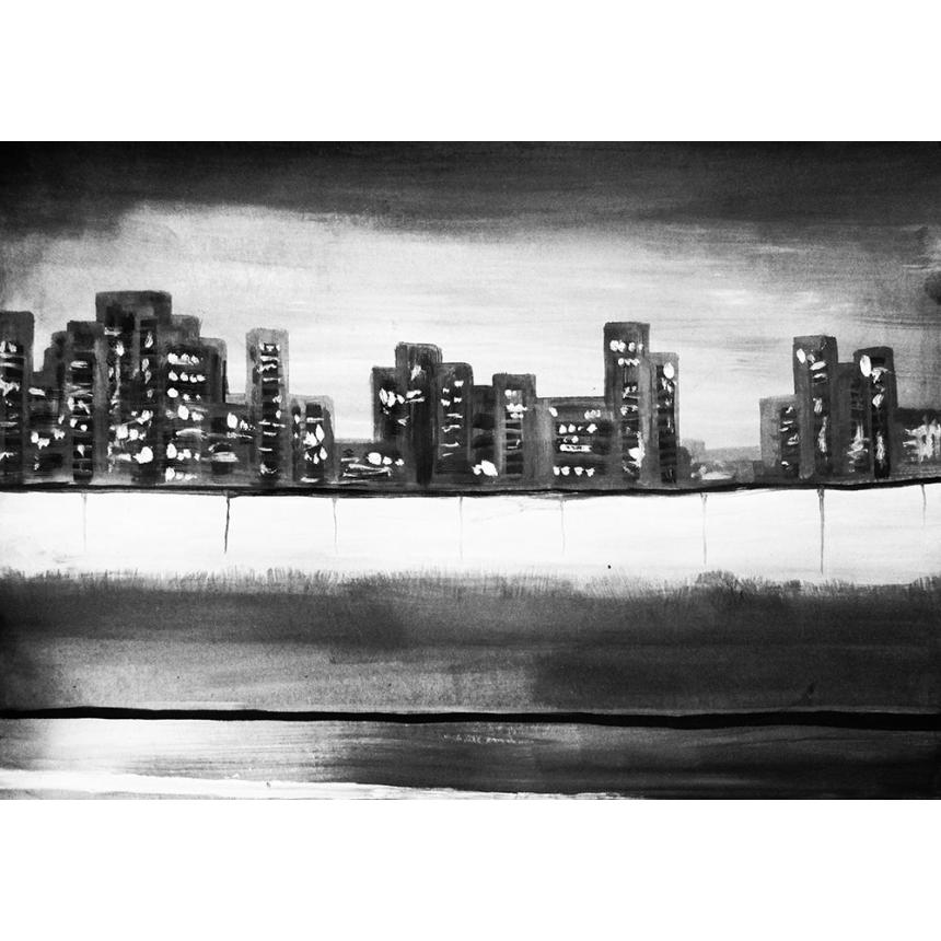 Πίνακας ζωγραφικής Abstract city BW 