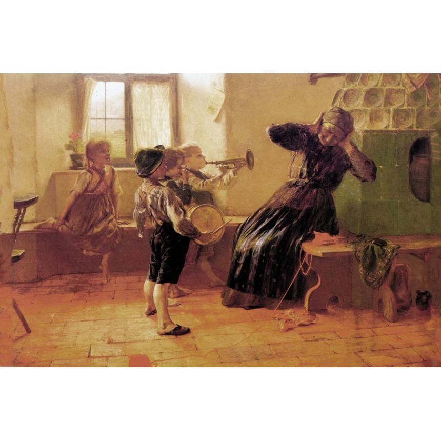 Πίνακας Παίζοντας μουσική στην γιαγιά