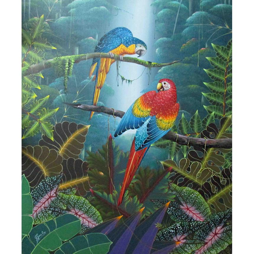 Πίνακας σε καμβά Παπαγάλοι 9