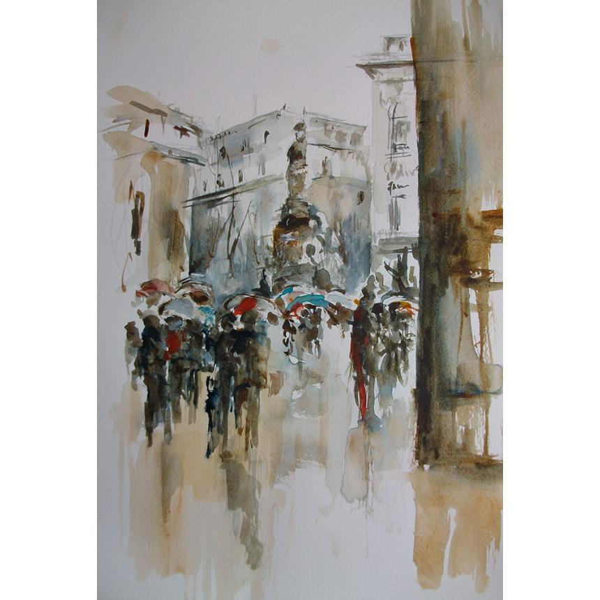 Πίνακας ζωγραφικής Περπατώντας στον πεζόδρομο