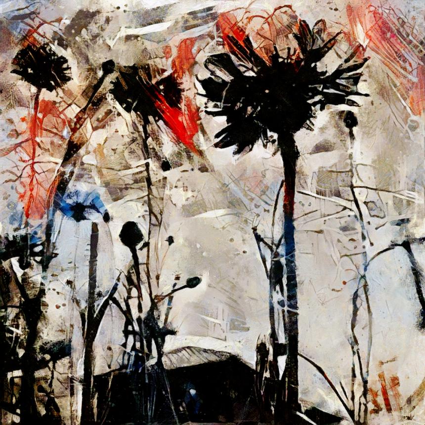 Πίνακας Abstract λουλούδια