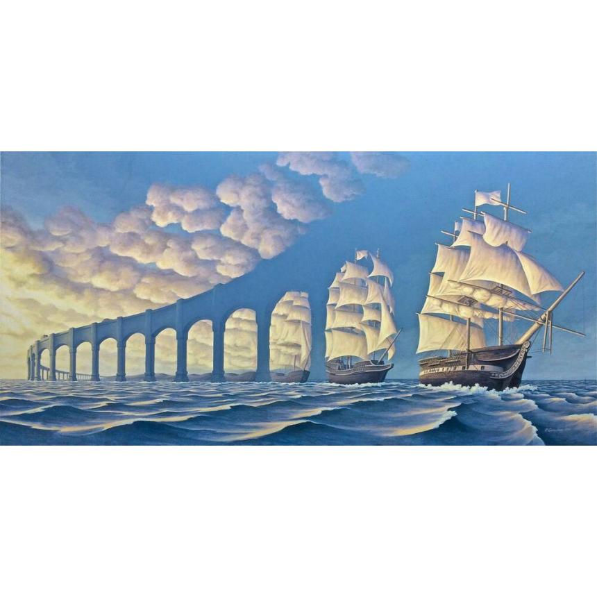 Πίνακας Πλοία και σύννεφα