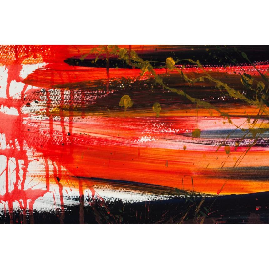 Abstract black and orange painting