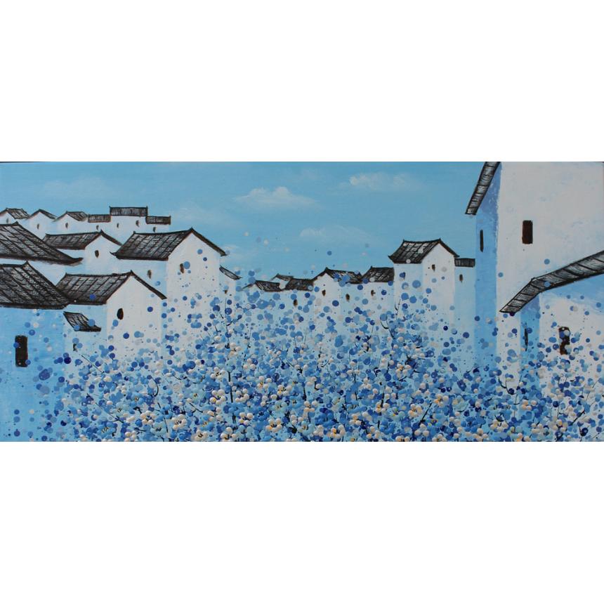 Πίνακας Μπλε σπίτια