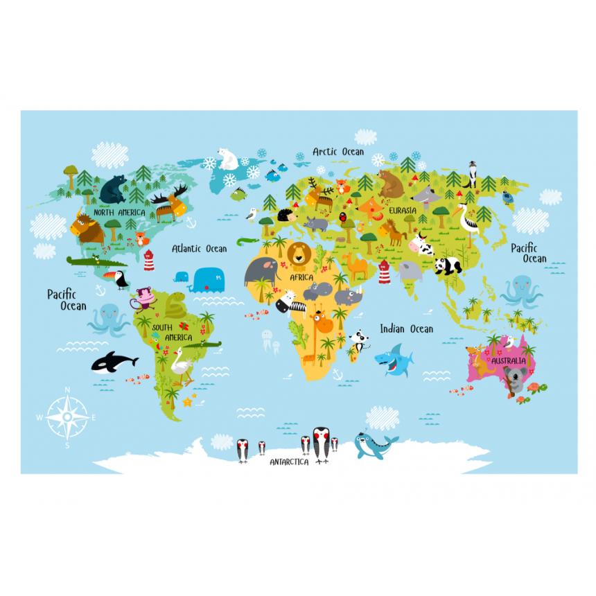 Πίνακας χάρτης με ζωάκια