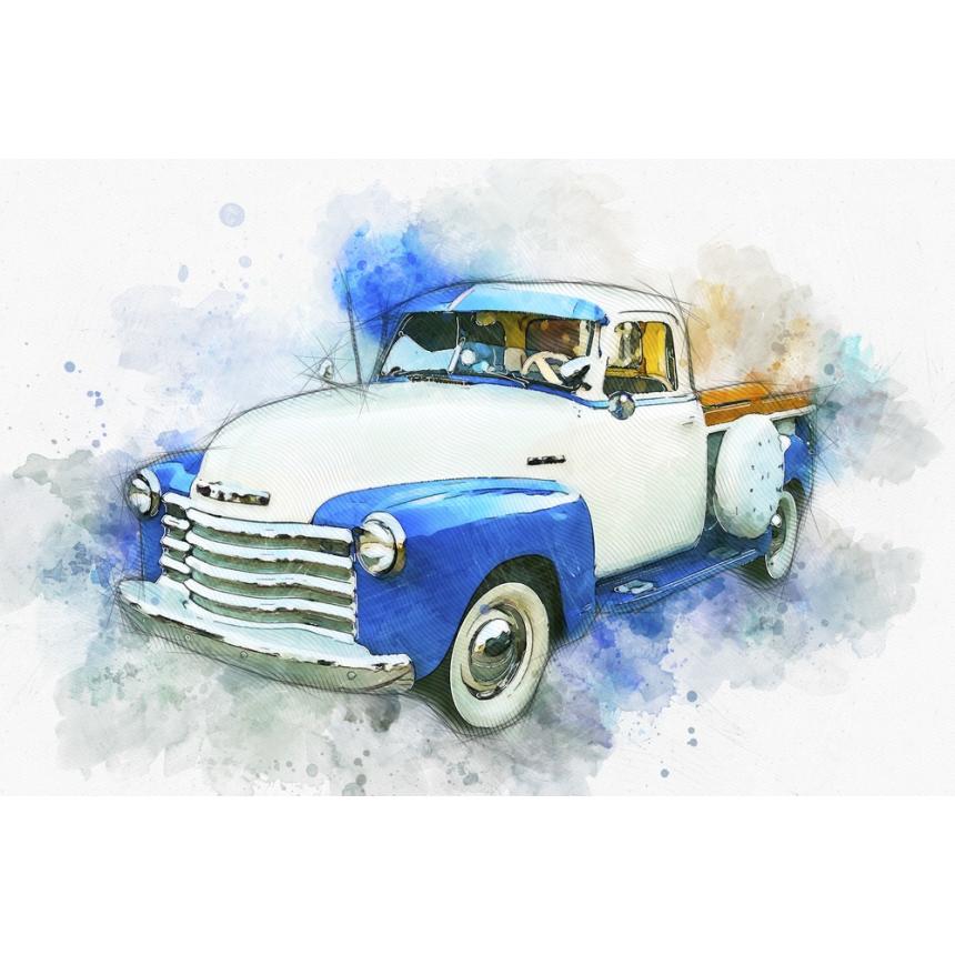 Πίνακας μπλε αυτοκίνητο