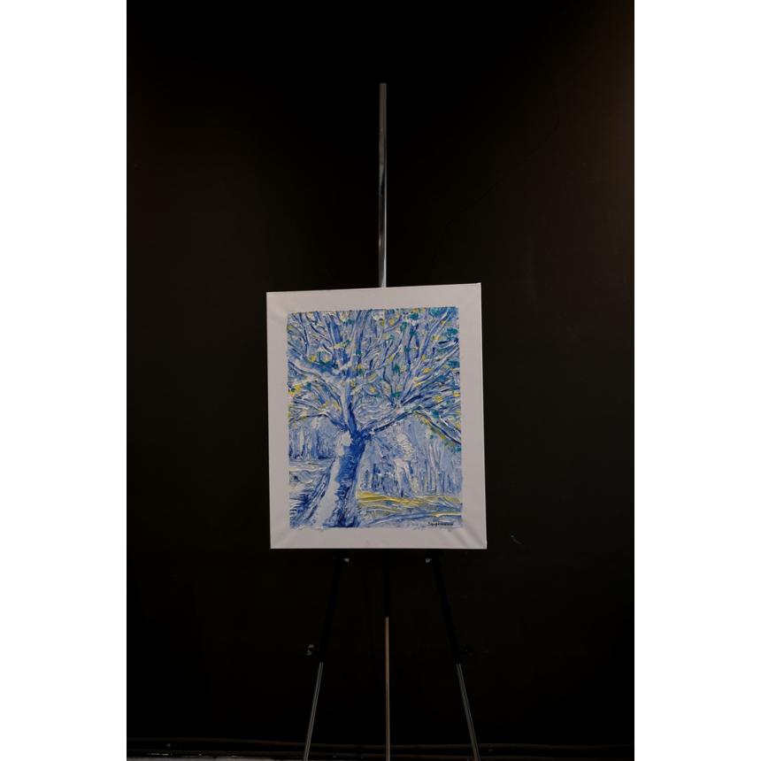 Πίνακας ζωγραφικής μπλε δέντρο