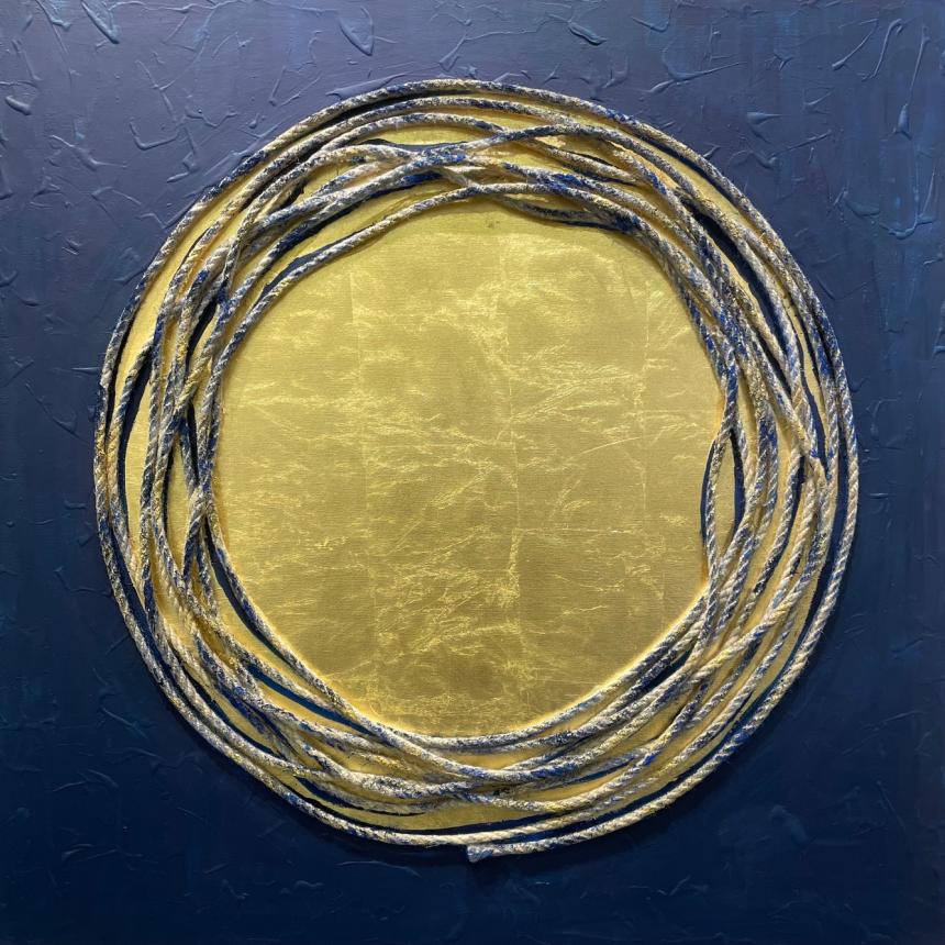 Abstract χρυσός κύκλος με σχοινί