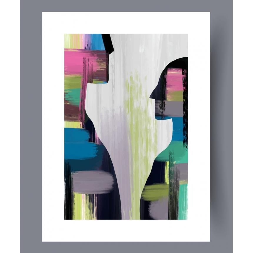 Abstract colorful couple