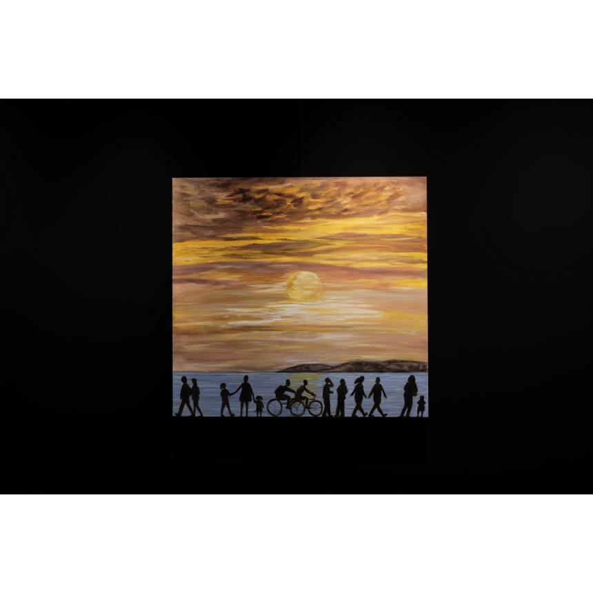 Πίνακας ηλιοβασίλεμα στη παραλία