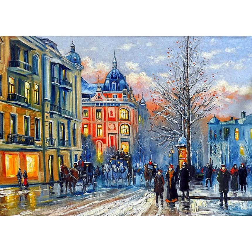Πίνακας ζωγραφικής Χιονιάς στην πόλη