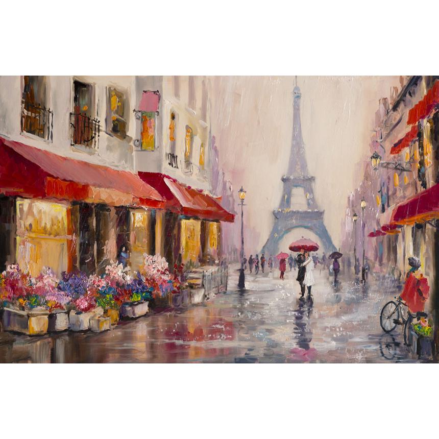 Πίνακας σε καμβά Βροχερό Παρίσι
