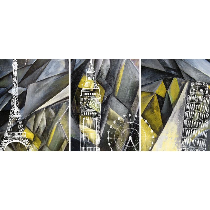 Τρίπτυχος Πίνακας Παρίσι Λονδίνο Πίζα Τρίπτυχος Πίνακας Παρίσι Λονδίνο Πίζα