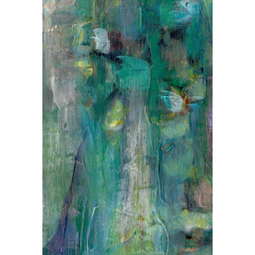 Abstract painting green lines