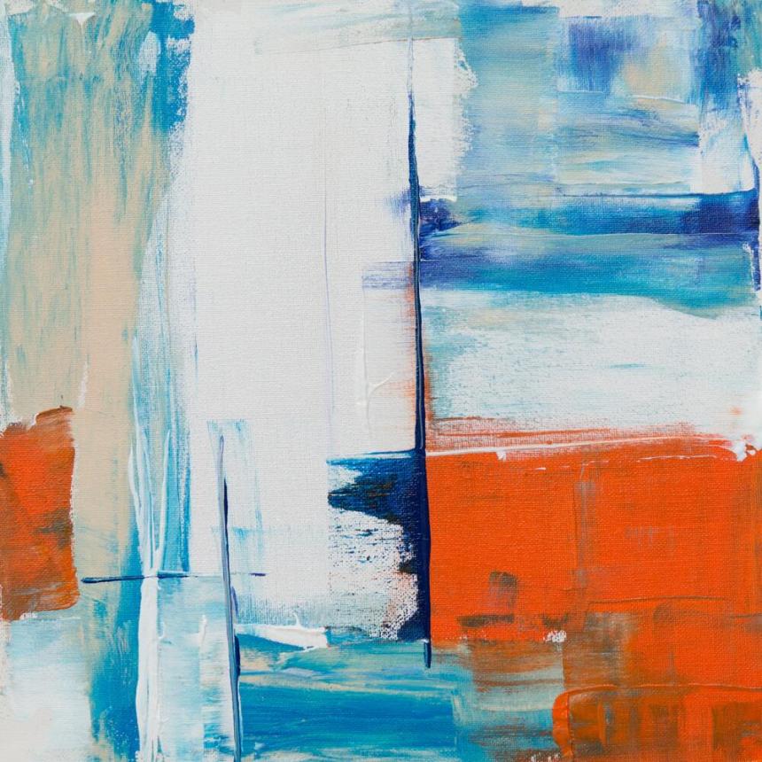 Πίνακας abstract μπλε πορτοκαλί