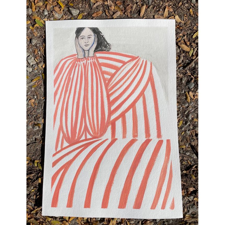 Πίνακας ζωγραφικής σκεπτόμενη γυναίκα