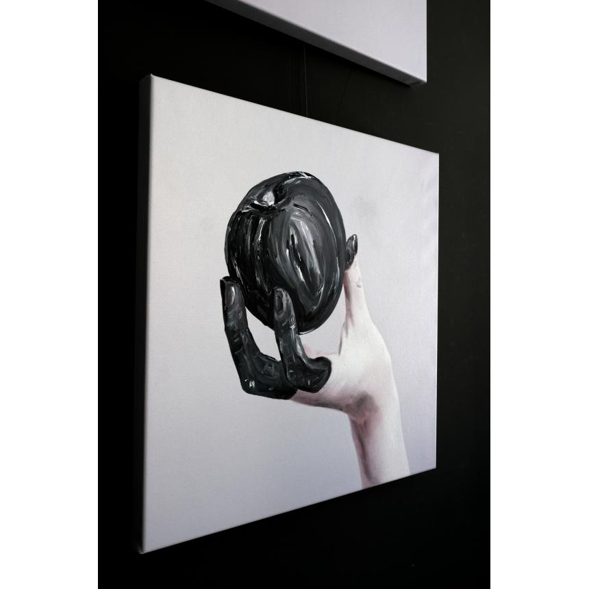 Πίνακας Μήλο - Χέρι BW