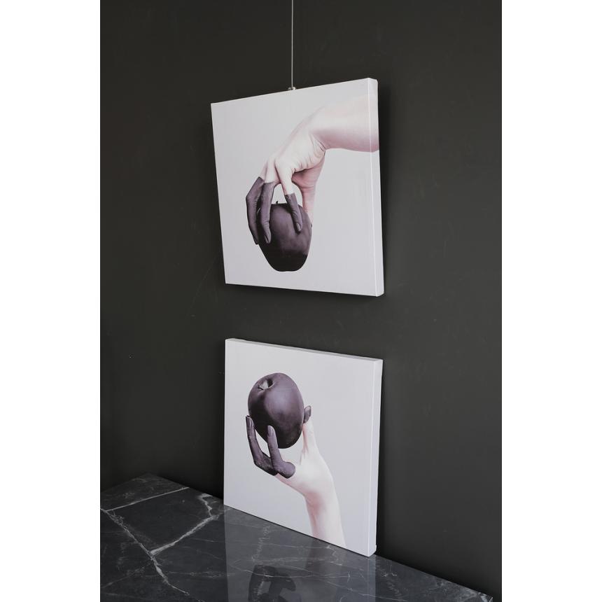 Πίνακας δίπτυχος Μήλο - Χέρι BW