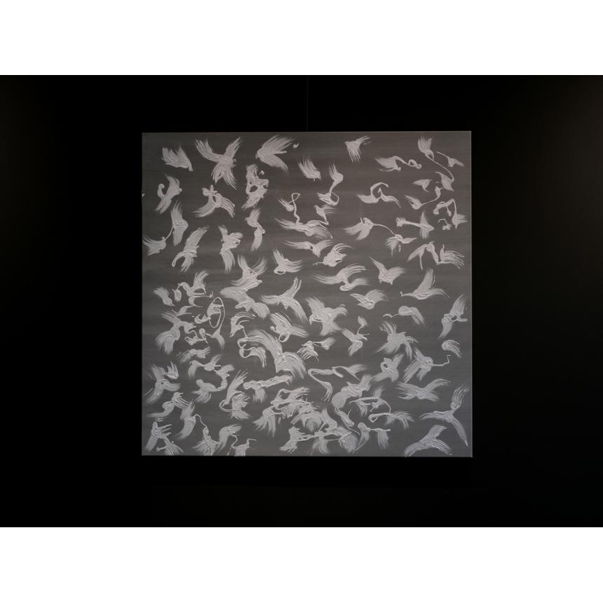 Abstract Painting white pigeons