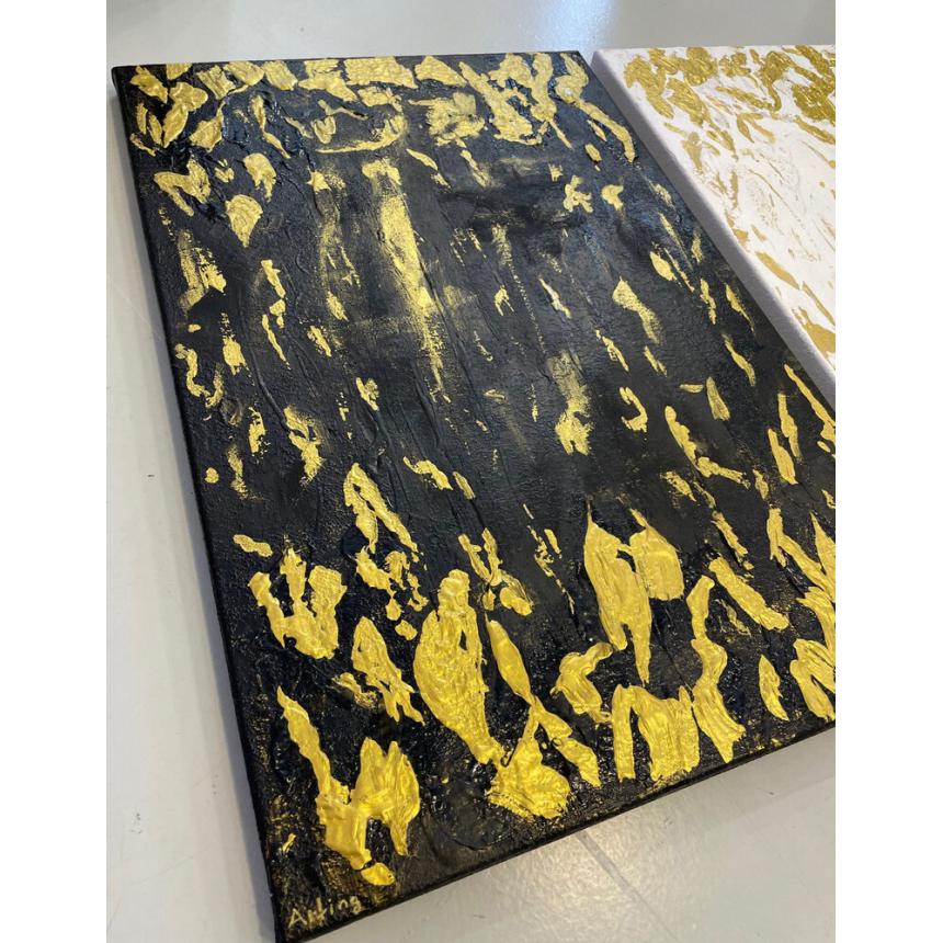 Πίνακας Abstract δίπτυχος Χρυσές πινελιές